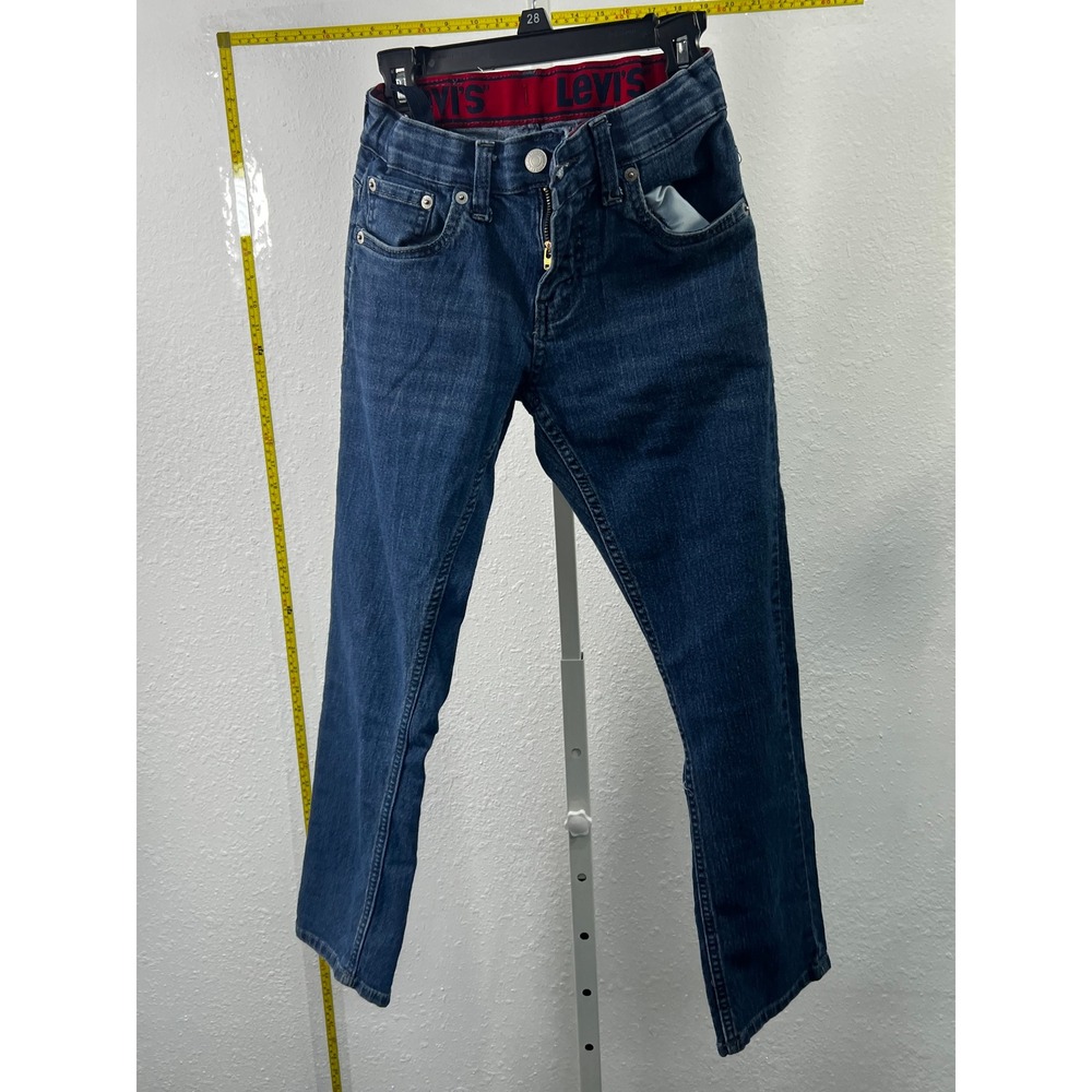 Levis Boys Jeans Size 10 Dark Wash Slim Fit Branded Logo Waistband‎ Denim Pants